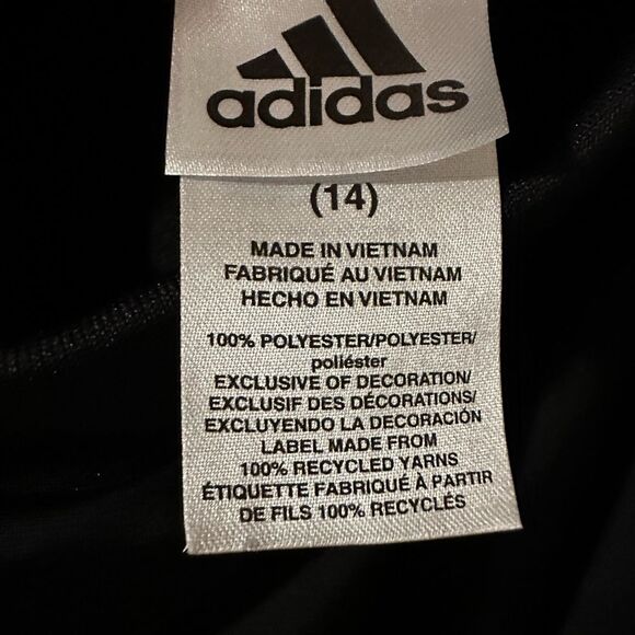 Adidas Boys Track Pants Joggers Black/Silver Size 14 - Picture 4 of 6